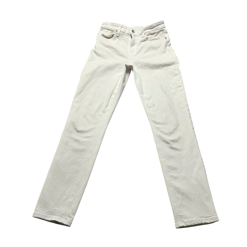 Rag & Bone Nina High-Rise Ankle Skinny Jeans 26 White WDD22H2639BXWH Denim